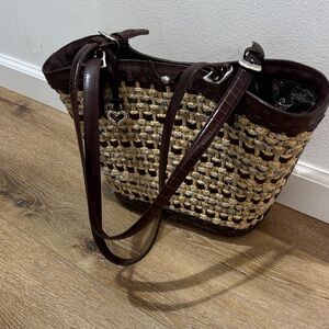 Brighton Brown Woven Tote Bag